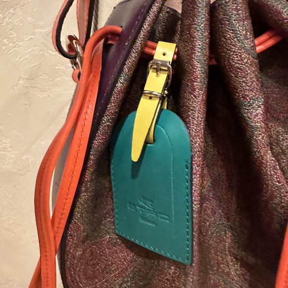 NWOT Etro Round Fluo Paisley Drawstring Bucket Bag - Picture 5 of 12